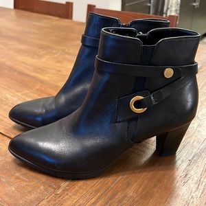 Anne Klein Chelsey Black Leather Bootie - Size 9
